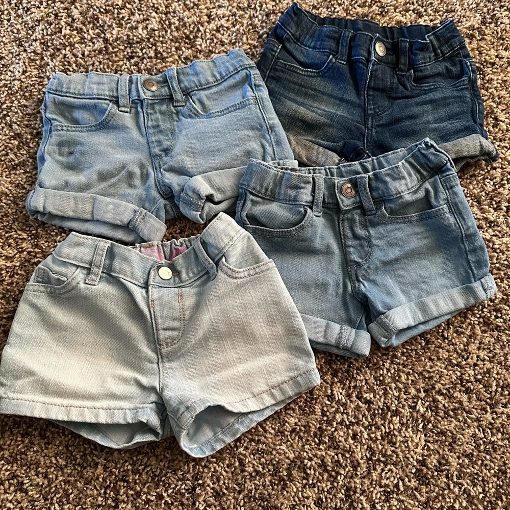 Stylish Kids Denim Shorts Set - Light and Dark Blue